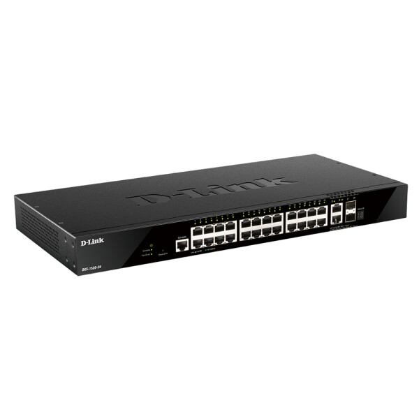 D-Link DGS-1520-28/E, Managed, L3, 10G Ethernet (100/1000/10000), Rack-Einbau, 1U