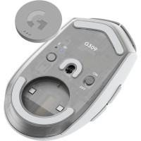 Logitech G G309, rechts, Optisch, RF Wireless + Bluetooth, 2560 DPI, 400 fps, Weiß