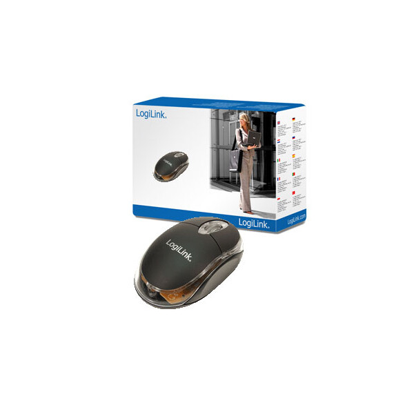 LogiLink Mouse optical USB Mini with LED, Optisch, USB Typ-A, 800 DPI, Schwarz