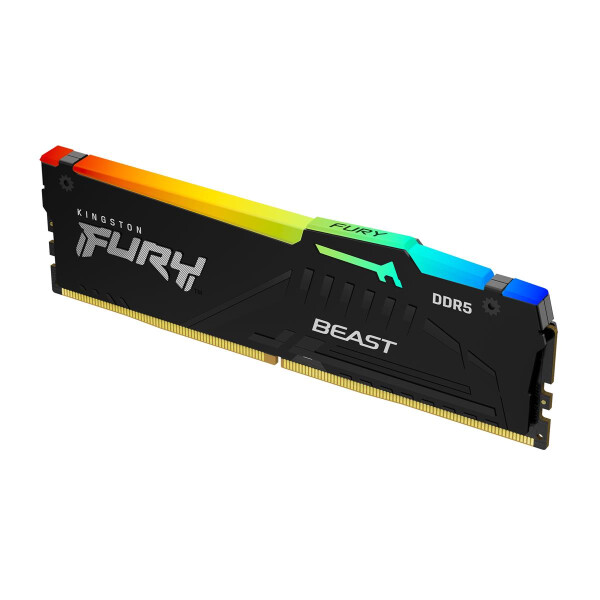 Kingston FURY Beast 32GB 6000MT/s DDR5 CL30 DIMM RGB XMP, 32 GB, 1 x 32 GB, DDR5, 288-pin DIMM, Schwarz