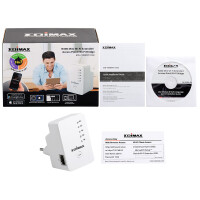 Edimax EW-7438RPn Mini, Netzwerksender, 300 Mbit/s, IEEE 802.11b, IEEE 802.11g, IEEE 802.11n, 802.11b, 802.11g, Wi-Fi 4 (802.11n), 300 Mbit/s, Einzelband (2,4GHz)