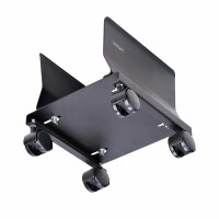 StarTech.com PC Ständer, CPU Ständer auf Rädern, Tragkraft 21kg, Einstellbarer PC Rollwagen/Computerständer, CPU Halterung für PC Tower, PC Gestell aus Stahl, Cart CPU-Halterung, Tower, 21 kg, Schwarz, Schraube, 4 Rad/Räder