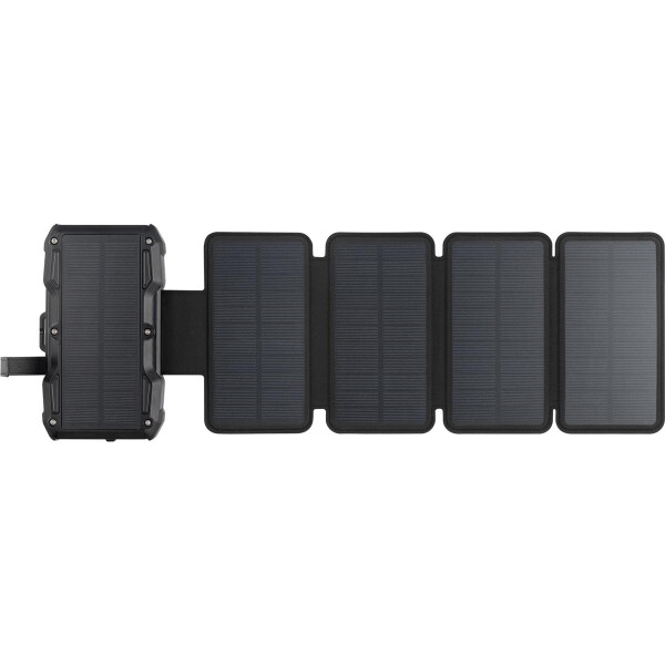 SANDBERG Solar 5-Panel Powerbank 27000, 27000 mAh, Programmable Power Supply (PPS), Kabelloses Aufladen, Schwarz