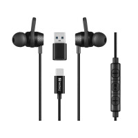SANDBERG USB-C/A In-Earset with Line-Mic, Kabelgebunden, Anrufe/Musik, 20 - 20000 Hz, 28 g, Kopfhörer, Schwarz