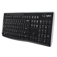 Logitech LGT-K270-US, Volle Größe (100%), Kabellos, RF Wireless, QWERTY, Schwarz