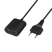 LogiLink PA0256, Indoor, AC, 5 V, 2,4 A, 1,5 m, Schwarz
