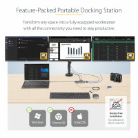 StarTech.com Drei Monitor USB-C Multiport Adapter, 2x 4K...