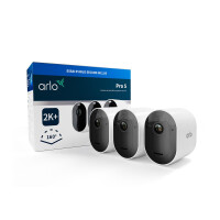 ARLO Pro 5 2K+ Überwachungskamera außen, 3er Set, IP-Sicherheitskamera, Innen & Außen, Verkabelt & Kabellos, Decke/Wand, Schwarz, Weiß, 1440 x 2560 Pixel