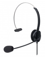 Manhattan USB Mono Headset Over-Ear USB-A-Stecker schwarz - Headset - 20 KHz