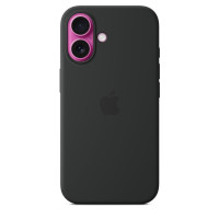 Apple iPhone 16 Silikon Case mit MagSafe – Schwarz, Cover, Apple, iPhone 16, 15,5 cm (6.1"), Schwarz