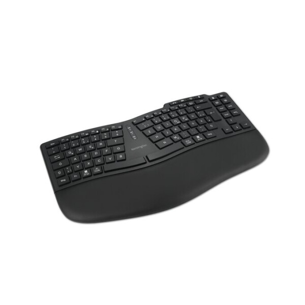 Kensington Pro Fit Ergo KB675 EQ TKL, Tenkeyless (80 - 87 %), Verkabelt & Kabellos, USB + RF Wireless + Bluetooth, Membran Key Switch, QWERTZ, Schwarz