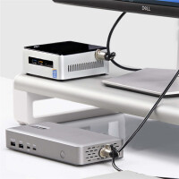StarTech.com Laptop Diebstahlschutz Komplett für Desktops/Notebooks und Peripherie, Benutzerrücksetzbares 4-stelliges Laptopschloss, K-Slot, 3m Stahlkabel, für 3 Geräte, 3 m, Kensington, Zahlenschloss, Kunststoff, Stahl, Schwarz, Silber