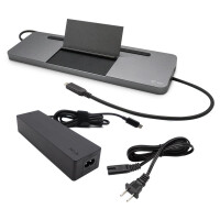 i-tec Metal SB-C Ergonomic 4K 3x Display Docking Station with Power Delivery 85 W + Universal Charger 100 W, Kabelgebunden, USB 3.2 Gen 1 (3.1 Gen 1) Type-C, 85 W, 3,5 mm, 10,100,1000 Mbit/s, Grau