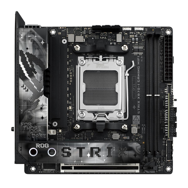ASUS ROG STRIX X870-I GAMING WIFI, AMD, Sockel AM5, AMD Ryzen 7 7th Gen, AMD Ryzen 7 8th Gen, AMD Ryzen 9 7th Gen, AMD Ryzen 9 8th Gen, AMD Ryzen 9..., DDR5-SDRAM, 96 GB, DIMM