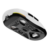 natec GENESIS Zircon 660, rechts, Optisch, RF Wireless + Bluetooth + USB Type-A, 12000 DPI, Weiß