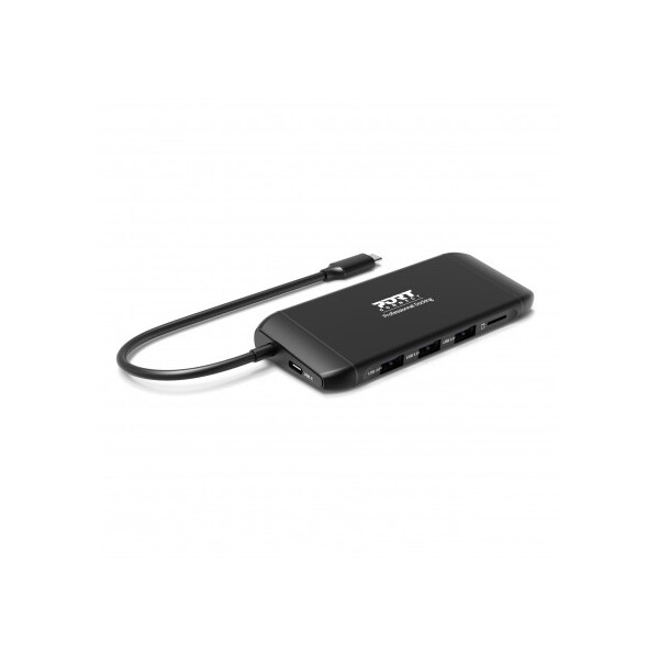 PORT Designs 901913, USB 2.0 Type-C, HDMI, RJ-45, USB 3.2 Gen 1 (3.1 Gen 1) Type-A, USB Typ-C, VGA, MicroSD (TransFlash), 5000 Mbit/s, 60 Hz, 1920 x 1080 (HD 1080)