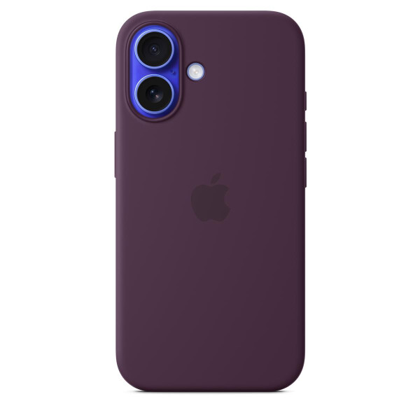 Apple iPhone 16 Silikon Case mit MagSafe – Pflaume, Cover, Apple, iPhone 16, 15,5 cm (6.1"), Plum colour