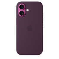 Apple iPhone 16 Silikon Case mit MagSafe – Pflaume, Cover, Apple, iPhone 16, 15,5 cm (6.1"), Plum colour