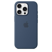 Apple iPhone 16 Pro Silikon Case mit MagSafe – Denim, Cover, Apple, iPhone 16 Pro, 16 cm (6.3"), Blau