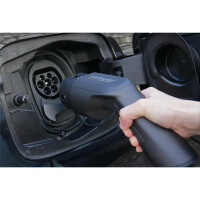 kabelmeister E-Auto-Ladekabel Mode 3, Typ 2 Stecker an Buchse, 3-phasig, 16 A, 11 kW, blau, 2,5m, Blau, Typ 2, Typ 2, Schwarz, Abgewinkelt, Abgewinkelt