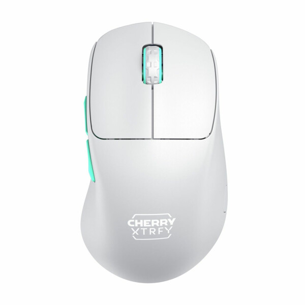 Cherry XTRFY M64 Wireless, RF Wireless, 26000 DPI, Blau, Türkis, Weiß