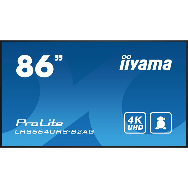 Iiyama LH8664UHS-B2AG, Digital Signage Flachbildschirm, 2,18 m (86"), 3840 x 2160 Pixel, WLAN, 24/7