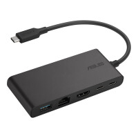 ASUS Dock 4K, Kabelgebunden, USB 3.2 Gen 2 (3.1 Gen 2) Type-C, 100 W, 1000 Mbit/s, Schwarz, 10 Gbit/s
