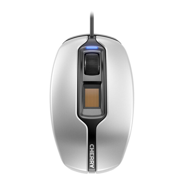 Cherry MC 4900 Kabelgebundene Fingerabdruck-Maus, Silber/ Schwarz USB, Beidhändig, Optisch, USB Typ-A, 1375 DPI, Schwarz, Silber