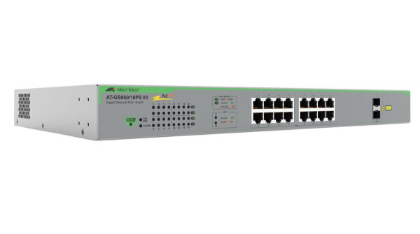 Allied Telesis AT GS950/18PS V2 - Switch - Smart - 16 x/1000 PoE++ 2 - Switch - 1 Gbps