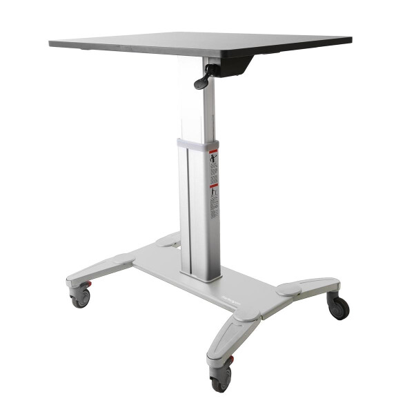 StarTech.com Mobiler Sitz-/Steh-Arbeitsplatz, Schwarz, Silber, 750 - 1150 mm, 4 Rad/Räder, 50 kg, CE, 24 kg