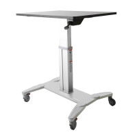 StarTech.com Mobiler Sitz-/Steh-Arbeitsplatz, Schwarz, Silber, 750 - 1150 mm, 4 Rad/Räder, 50 kg, CE, 24 kg