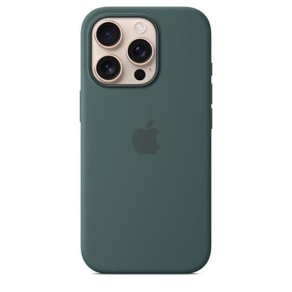 Apple iPhone 16 Pro Silikon Case mit MagSafe – Seegrün, Cover, Apple, iPhone 16 Pro, 16 cm (6.3"), Grün