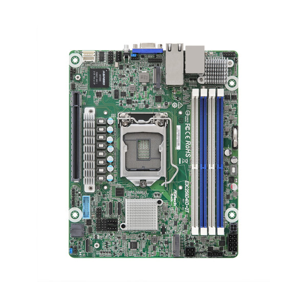 ASRock E3C256D4ID-2T, Intel, LGA 1200 (Socket H5), Intel® Xeon®, E-2300, DDR4-SDRAM, 32 GB