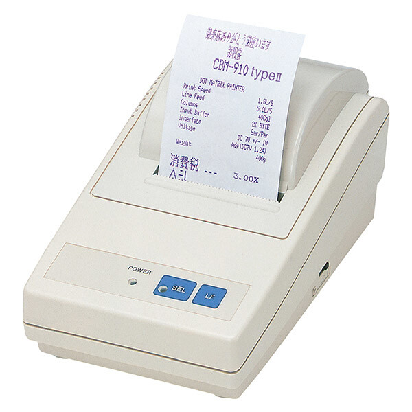 Citizen CBM-910II, Punktmatrix, POS-Drucker, 2,5 lps, 1,62 x 2,4 mm, Katakana, PC437, PC858, PC860, PC863, PC865, WPC1252, 0.13 µm