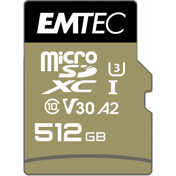 EMTEC ECMSDM512GXC10SP, 512 GB, MicroSDXC, Klasse 10, UHS-I, 100 MB/s, 95 MB/s