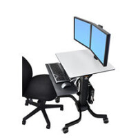 Ergotron WorkFit-C, Dual Sit-Stand, Multimedia-Wagen,...