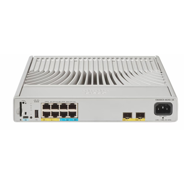 Cisco Catalyst C9200CX-8UXG-2X-E, Managed, L2/L3, Vollduplex, Power over Ethernet (PoE), Rack-Einbau
