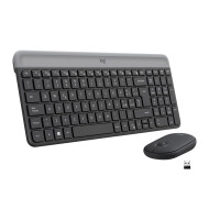 Logitech MK470, Volle Größe (100%), Kabellos, RF Wireless, QWERTY, Graphit, Maus enthalten