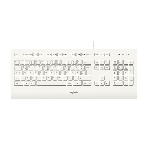 Logitech K280E Pro f/ Business, Volle Größe (100%), Kabelgebunden, USB, QWERTZ, Weiß