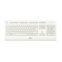 Logitech K280E Pro f/ Business, Volle Größe (100%), Kabelgebunden, USB, QWERTZ, Weiß