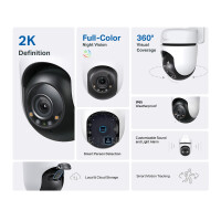 TP-LINK Tapo C510W, IP-Sicherheitskamera, Innen & Außen, Kabellos, CE, FCC, RoHS, RCM, Zimmerdecke, Weiß, Schwarz