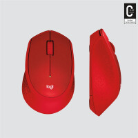 Logitech M330 Silent Plus, rechts, Mechanisch, RF Wireless, 1000 DPI, Rot