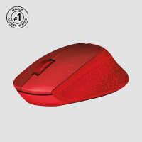 Logitech M330 Silent Plus, rechts, Mechanisch, RF Wireless, 1000 DPI, Rot