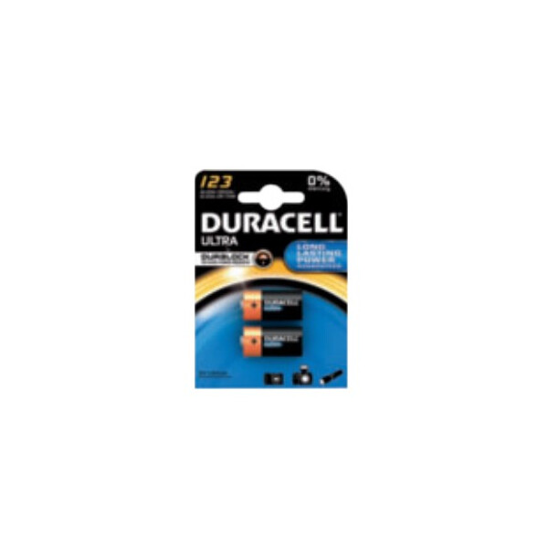 Duracell Ultra 123 BG2, Einwegbatterie, CR123A, Lithium, 3 V, 2 Stück(e), Schwarz, Orange