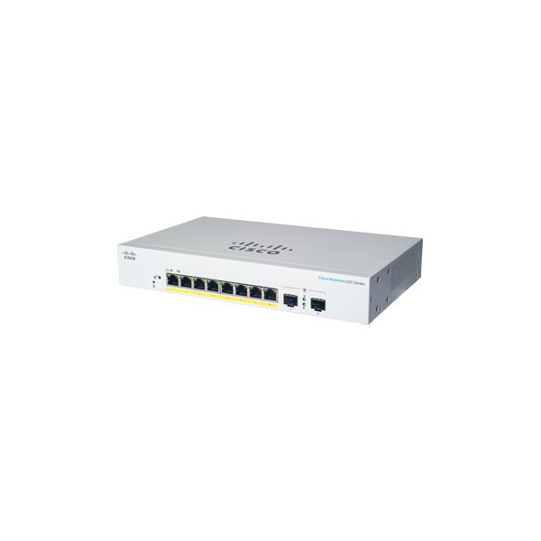 Cisco CBS220-8P-E-2G-EU, Managed, L2, Gigabit Ethernet (10/100/1000), Power over Ethernet (PoE), Rack-Einbau