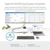 StarTech.com USB-C Multiport Adapter mit USB-C zu USB-A Dongle, USB C Docking Station 2x HDMI (4K30Hz/1080p60Hz), 3x USB-A 5Gbps, Mini Dock, Laptop Dockingstation, 40cm Kabel, Kabelgebunden, USB 3.2 Gen 1 (3.1 Gen 1) Type-C, Silber, 5 Gbit/s, 4K Ultra HD,