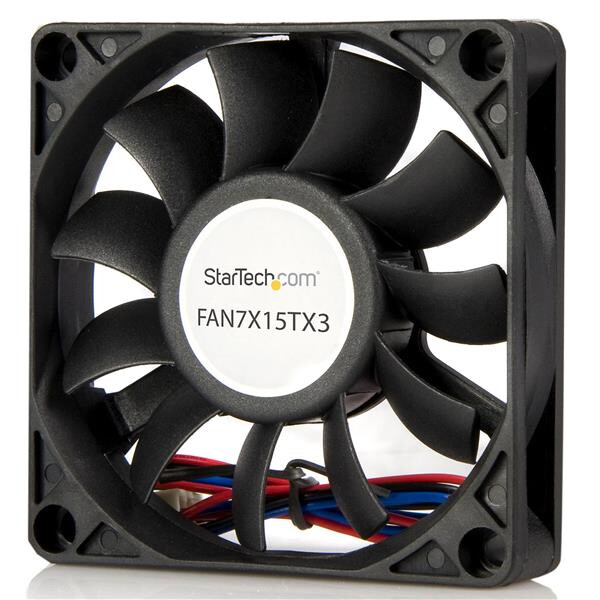 StarTech.com 70mm Gehäuselüfter - Lüfter für PC Gehäuse mit 3-pin Molex Stecker, Ventilator, 7 cm, 3500 RPM, 34 dB, 29,58 cfm, Schwarz