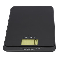 Genie DLS 5, Elektronische Küchenwaage, 5 kg, 1 g, Schwarz, Arbeitsplatte, Rechteck