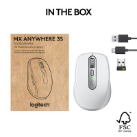Logitech MX Anywhere 3S for Business, rechts, Laser, RF Wireless + Bluetooth, 8000 DPI, Weiß