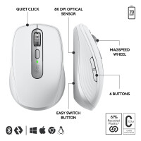 Logitech MX Anywhere 3S for Business, rechts, Laser, RF Wireless + Bluetooth, 8000 DPI, Weiß
